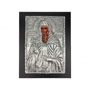 Αγιος Αντωνιος-Εικόνα με Μαύρο χρώμα ξύλο με Μέταλλο ΞΥΛΟ & ΜΕΤΑΛΛΟ