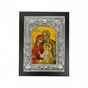 Αγία Οικογένεια-Εικόνα με Μαύρο χρώμα ξύλο με Μέταλλο ΞΥΛΟ & ΜΕΤΑΛΛΟ
