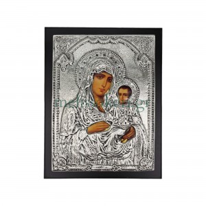 Παναγια Ιεροσολυμιτισσα-Εικόνα με Μαύρο χρώμα ξύλο με Μέταλλο ΞΥΛΟ & ΜΕΤΑΛΛΟ